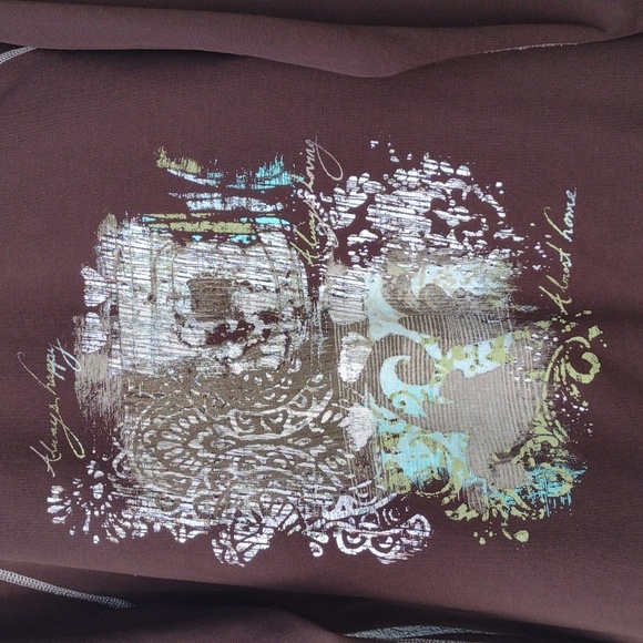 Chico's Zenergy Reversible Brown Off-White Poetry Athletic Jacket 2 (L/12) - Picture 5 of 11